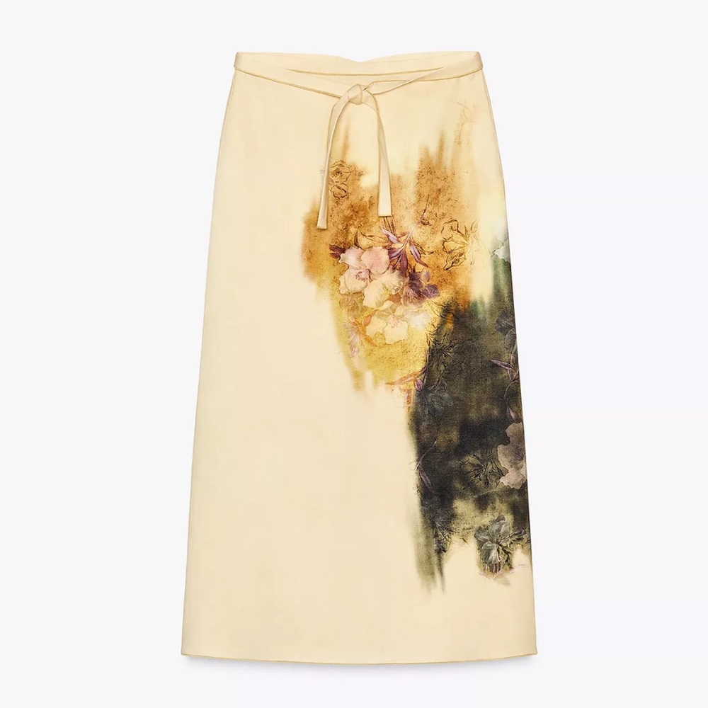 Zara - PRINTED MIDI SKIRT ZW COLLECTION